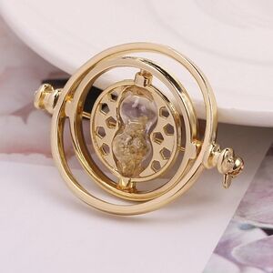 Harry Potter Time-Turner Rotating Hourglass Gold-Plated Enamel Collector's Pin